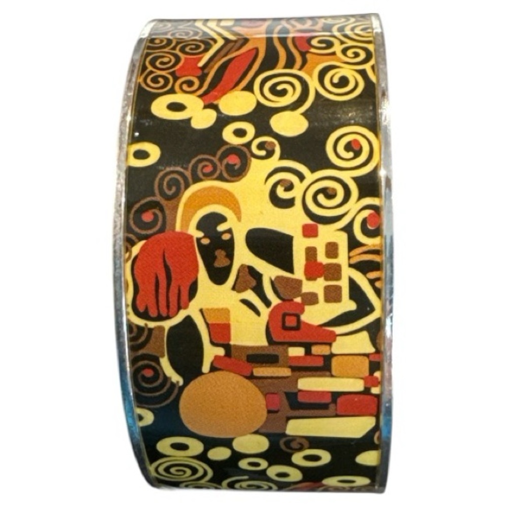 Metropolitan Museum of Art Silver Tone Artistic Tribal Design Bangle Bracelet - Picture 3 of 6